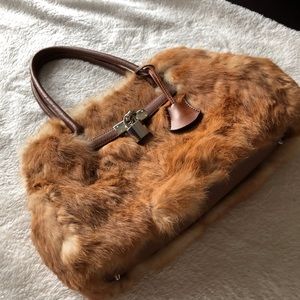 handbag real fox fur
